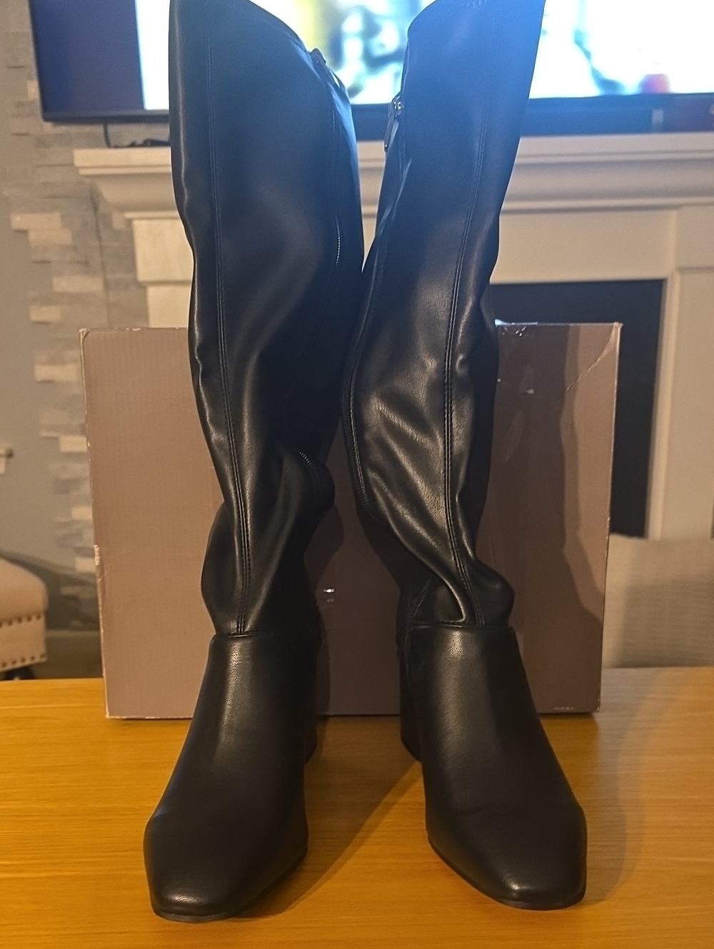 Franco Sarto Black Over-the-Knee Leather Boots